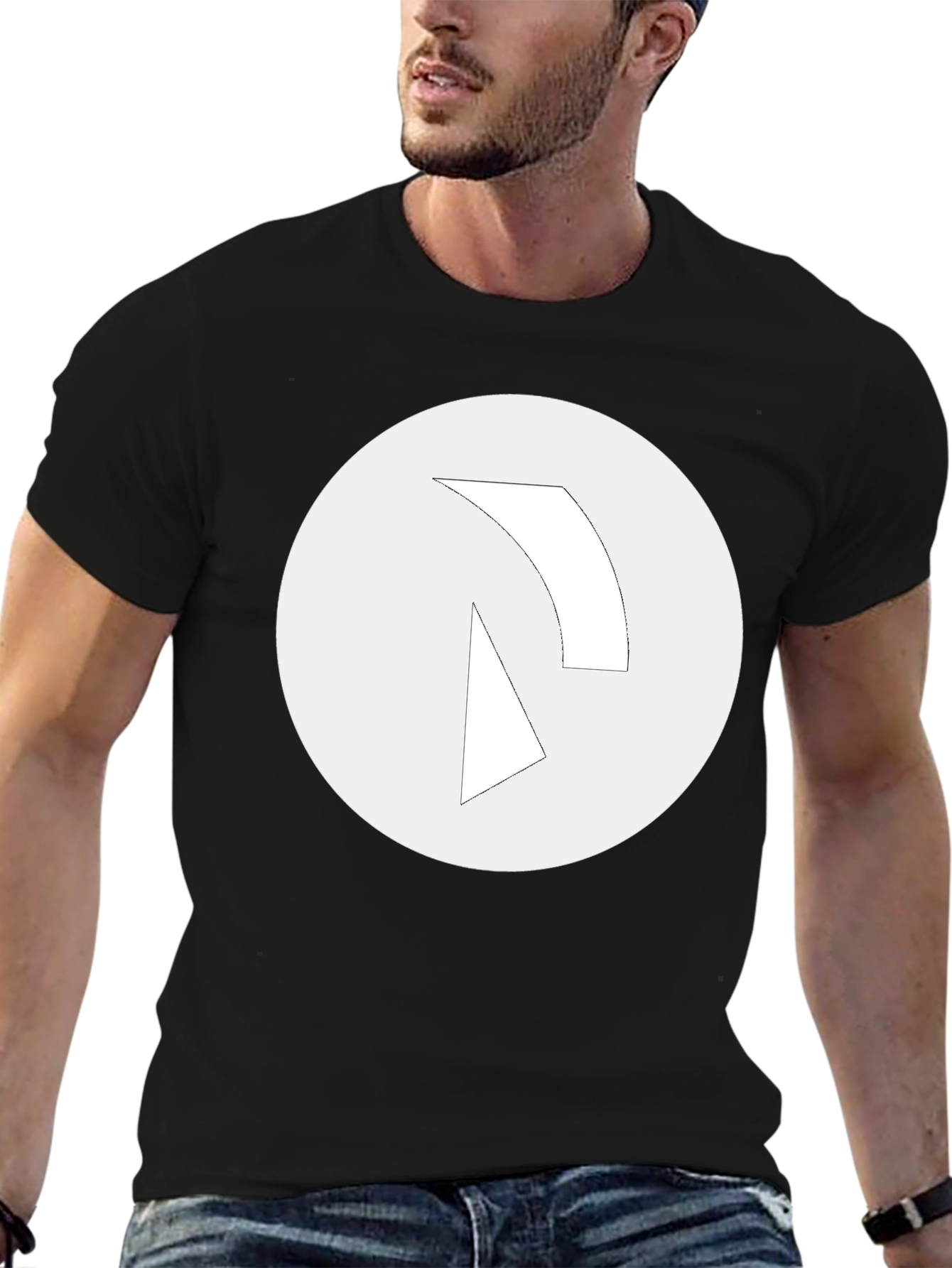 Minimalist Graphic Tee - Black Cotton Blend