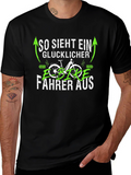 Happy E-Bike Rider Black T-Shirt