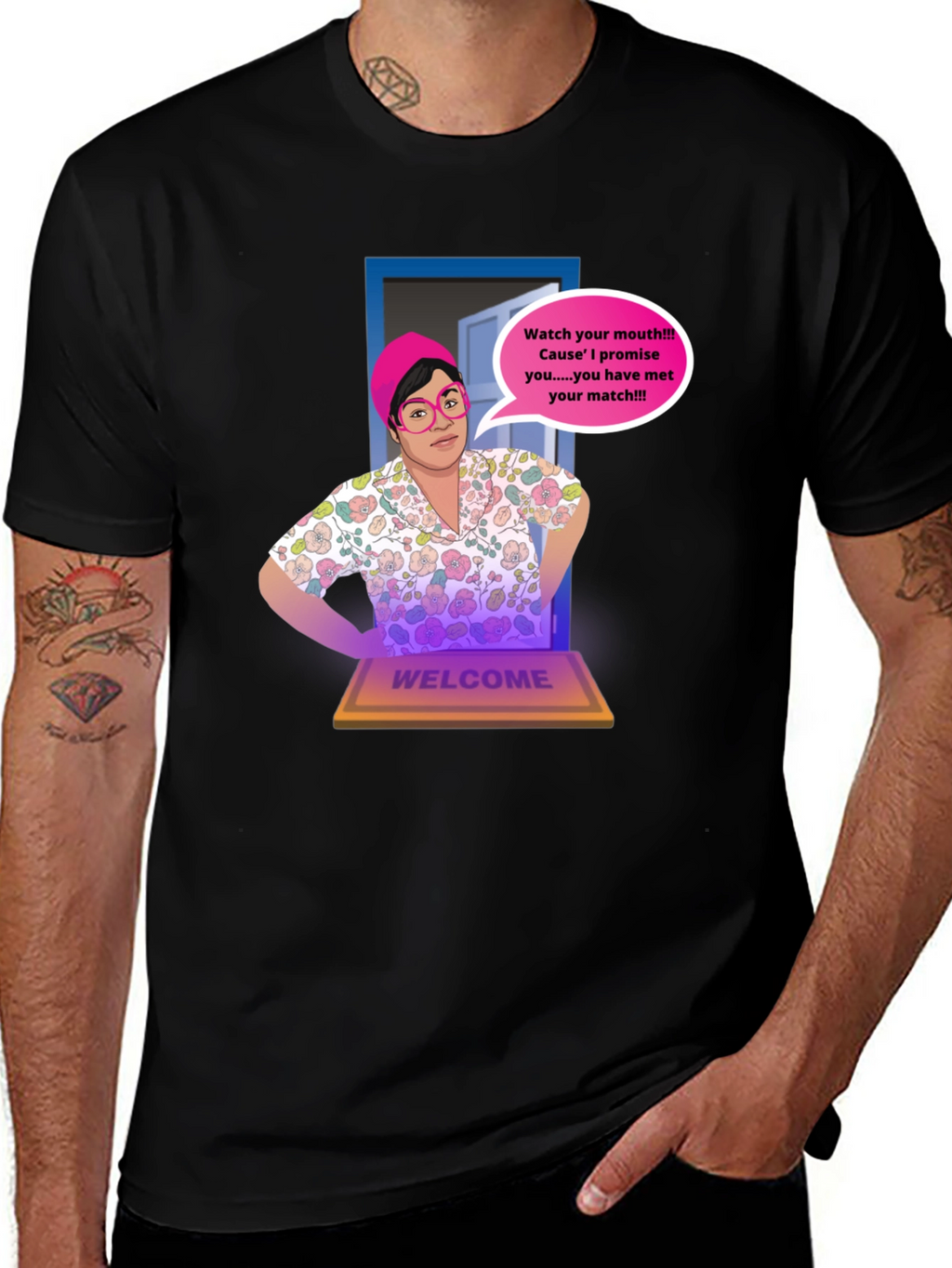 Humorous Watch Your Mouth Graphic Tee