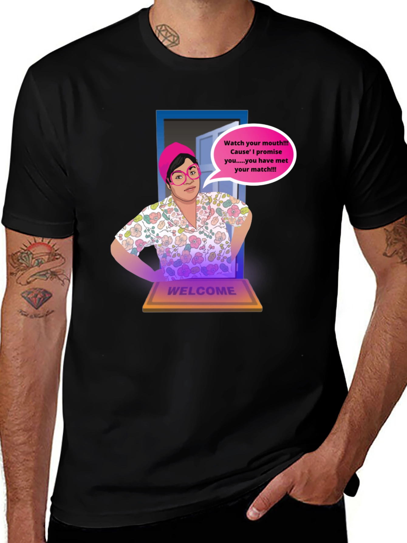 Humorous Watch Your Mouth Graphic Tee