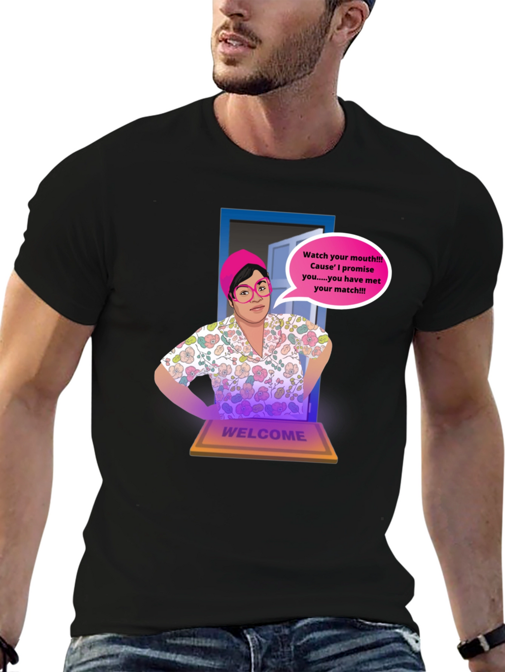 Humorous Watch Your Mouth Graphic Tee