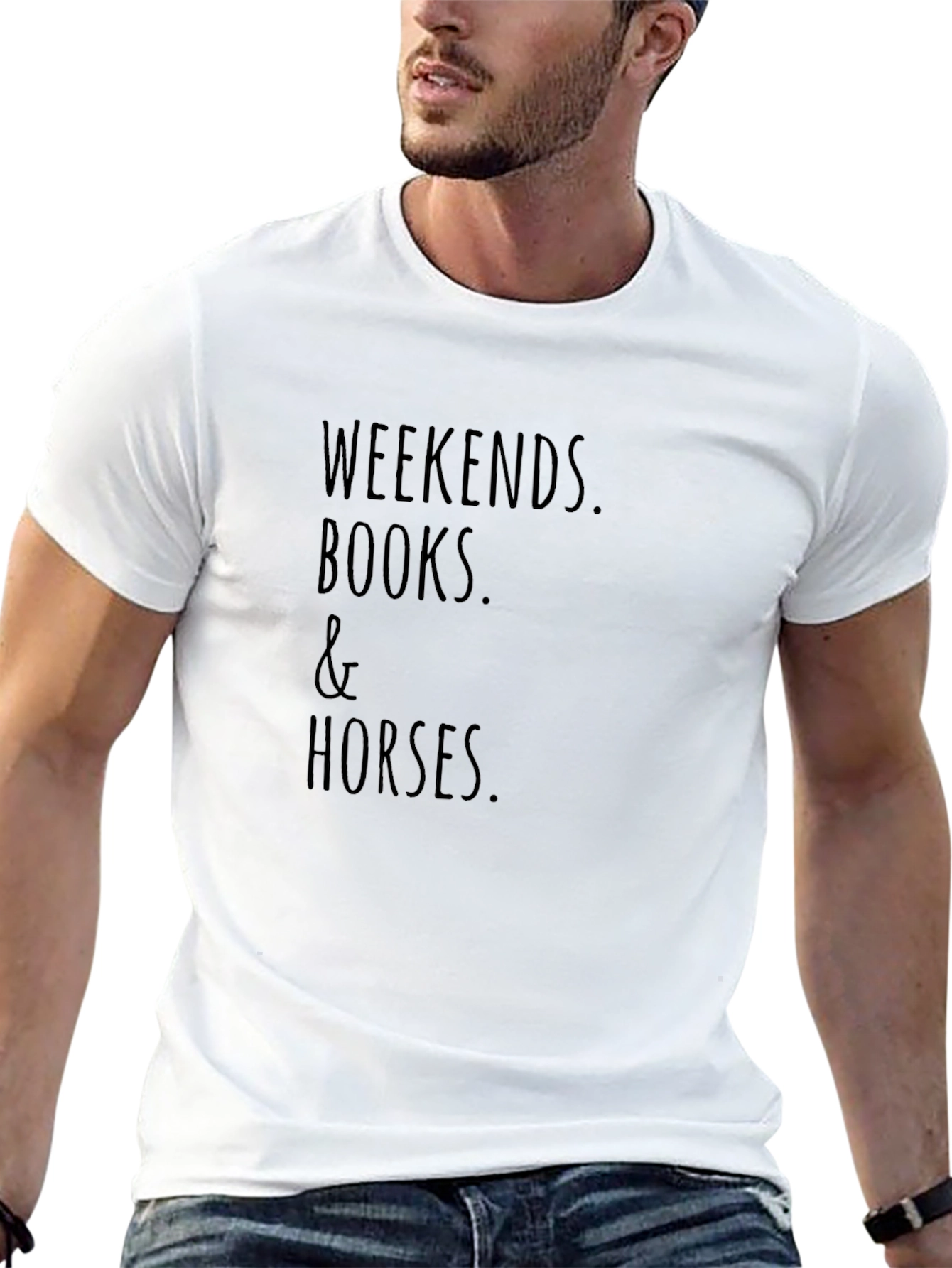 Weekends Books & Horses Black T-Shirt