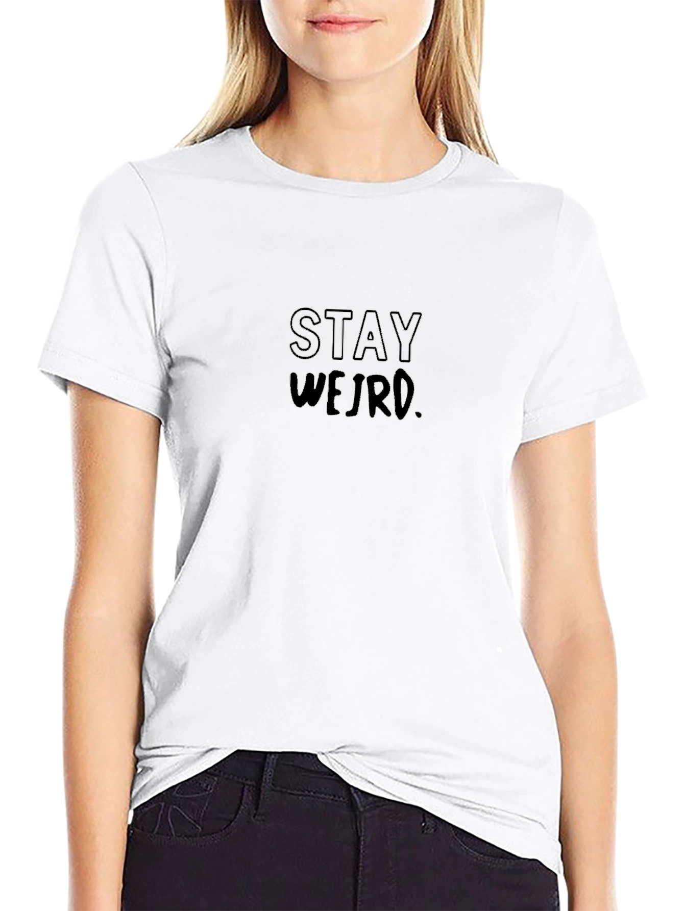 Stay Weird Black Graphic T-Shirt