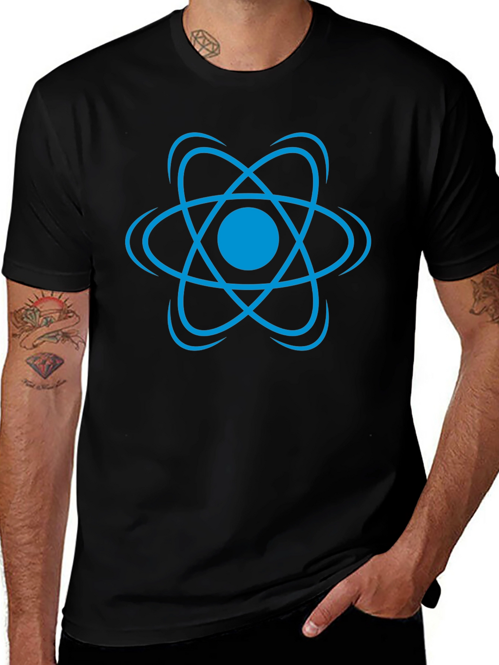 React Atom T-Shirt - Black Graphic Tee