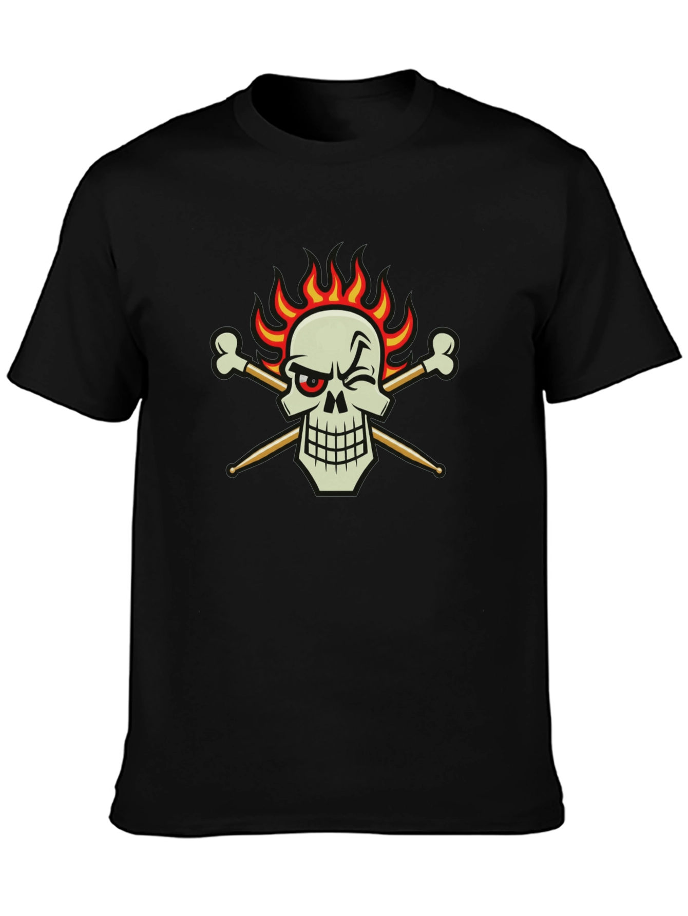 Skull & Drumsticks Black T-Shirt
