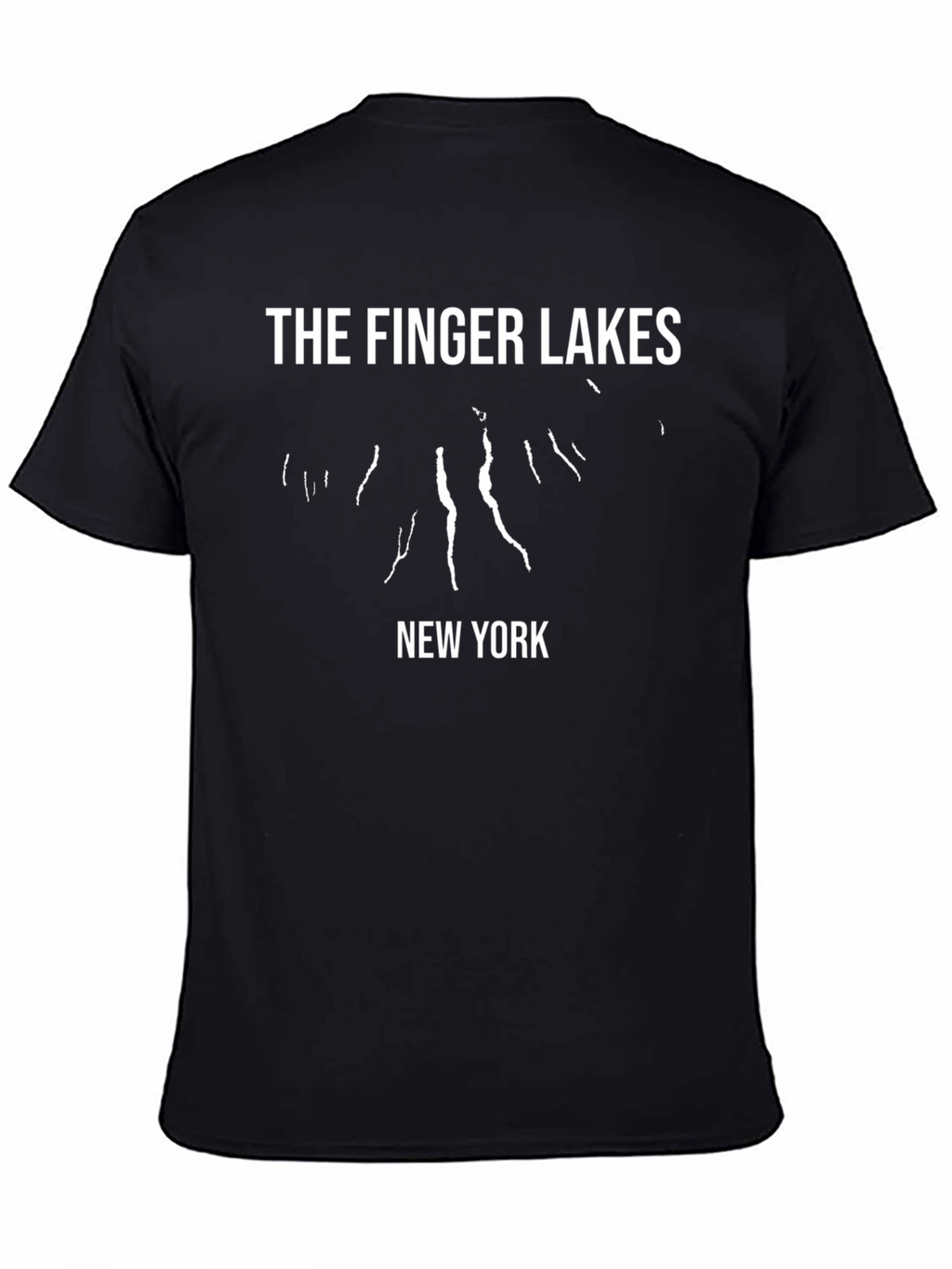 Finger Lakes New York Black T-Shirt