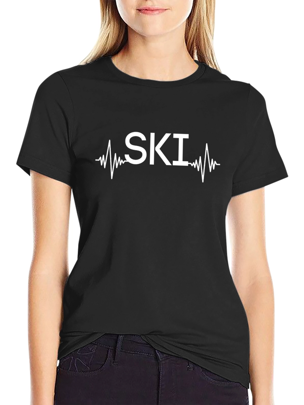 SKI Heartbeat Black Graphic Tee
