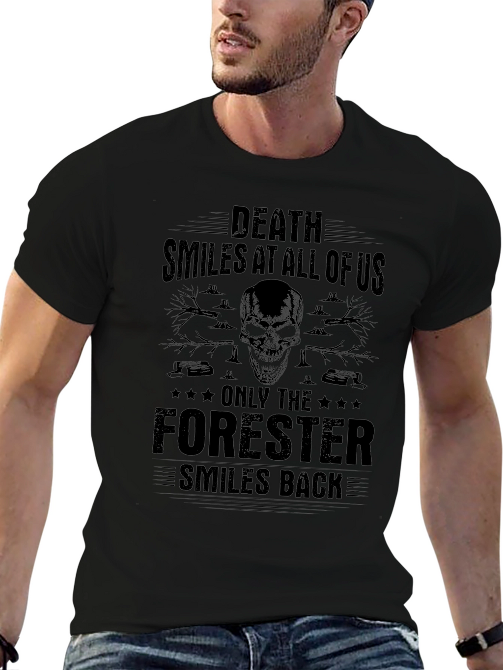Forester Skull Graphic T-Shirt: Death Smiles Back