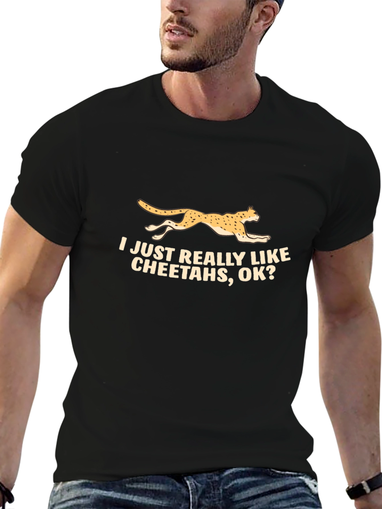Cheetah Lover Black T-Shirt - Funny Animal Tee