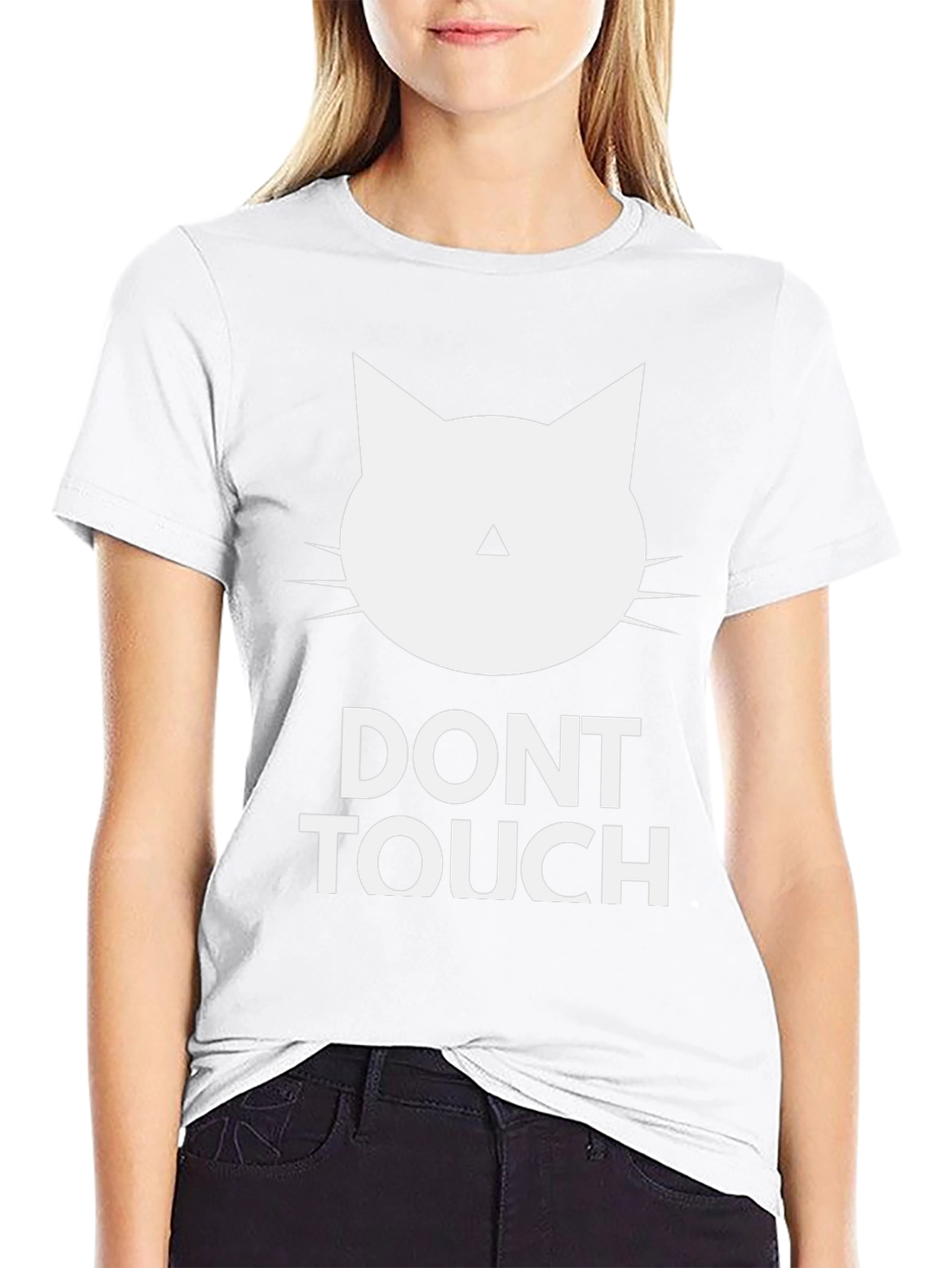 Dont Touch Cat Graphic Tee - Black