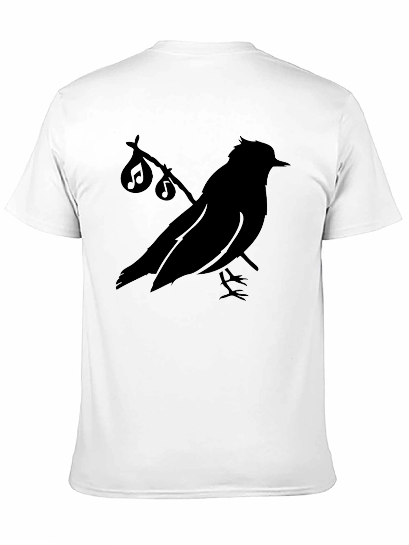 Musical Bird Silhouette Black T-Shirt