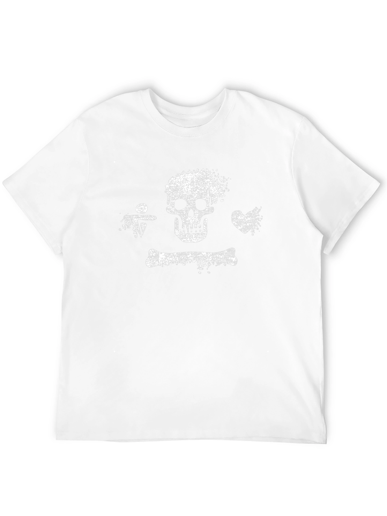 Distressed Skull & Bones Graphic Tee - Black