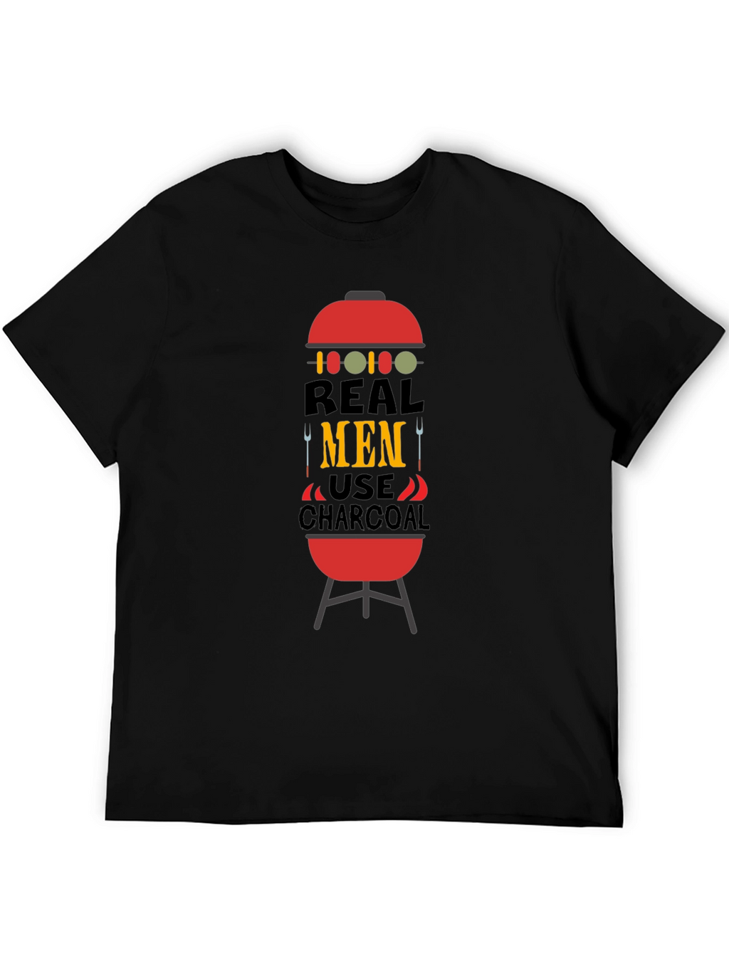 Real Men Use Charcoal BBQ Graphic Tee