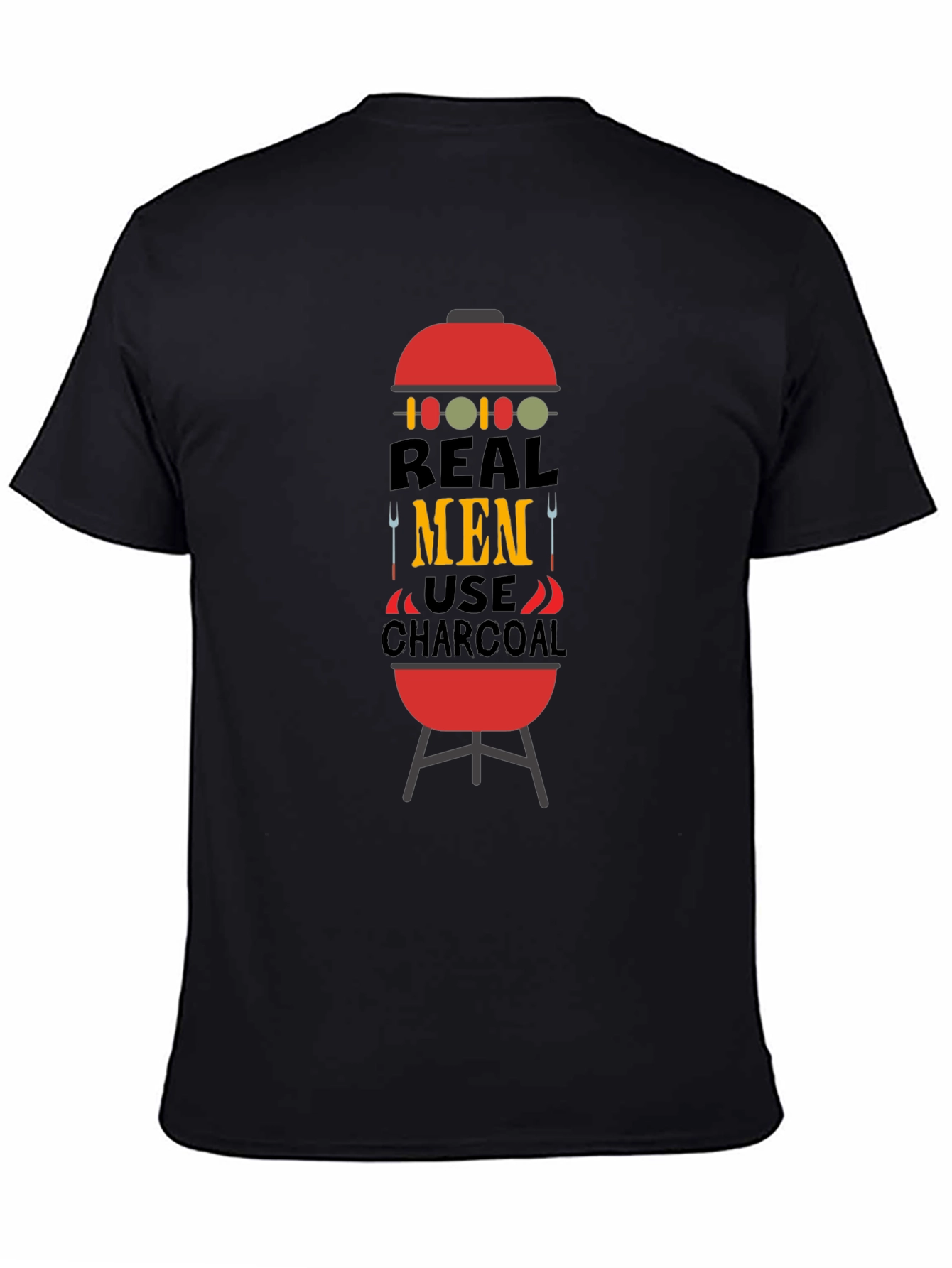 Real Men Use Charcoal BBQ Graphic Tee
