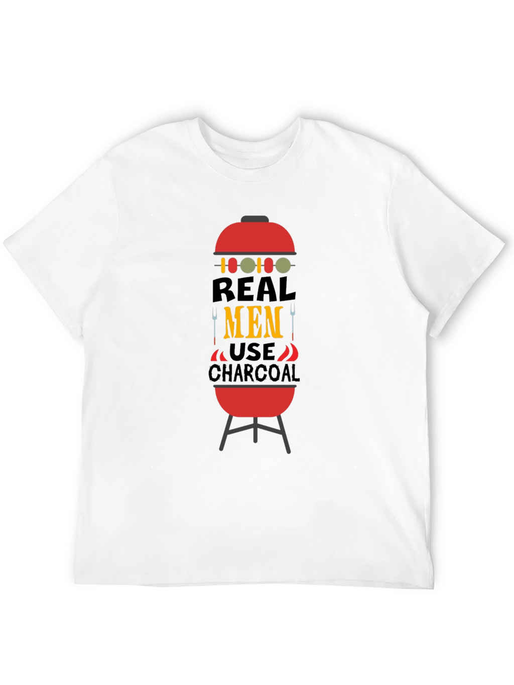Real Men Use Charcoal BBQ Graphic Tee