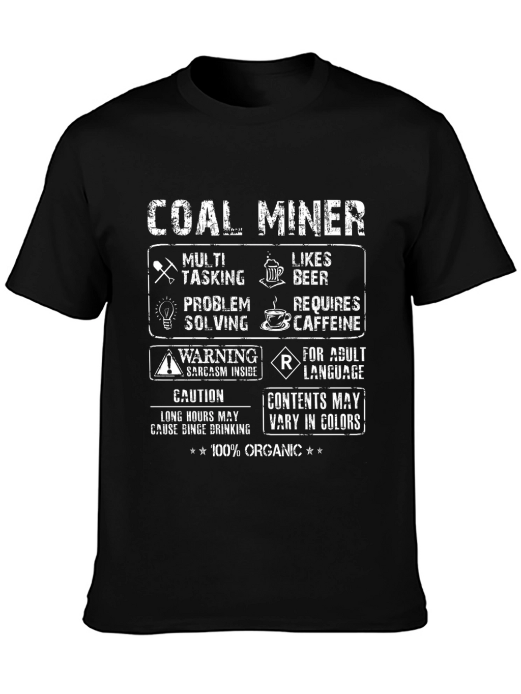 Coal Miner Graphic T-Shirt - 100% Organic