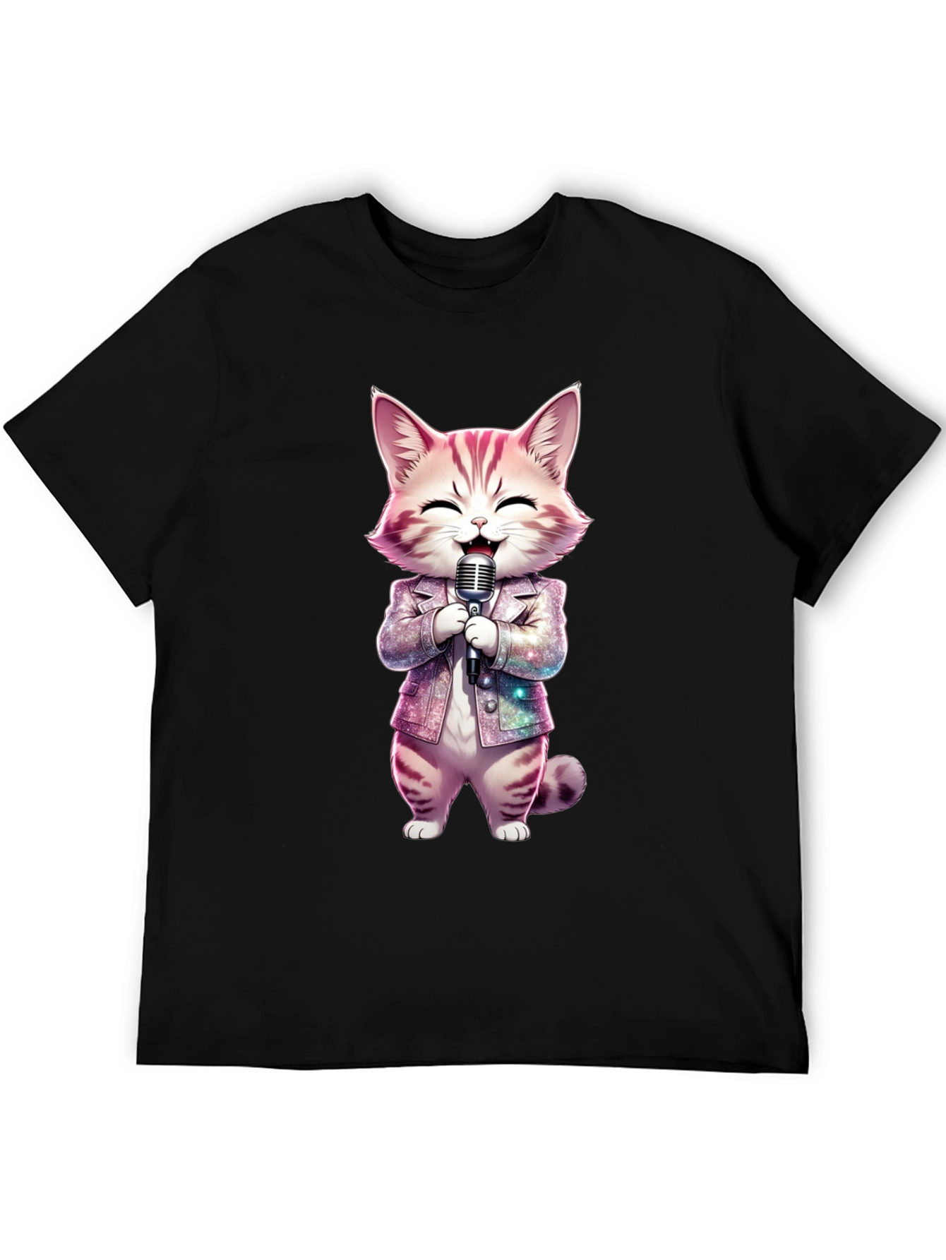 Singing Cat Graphic Tee - Funky Style