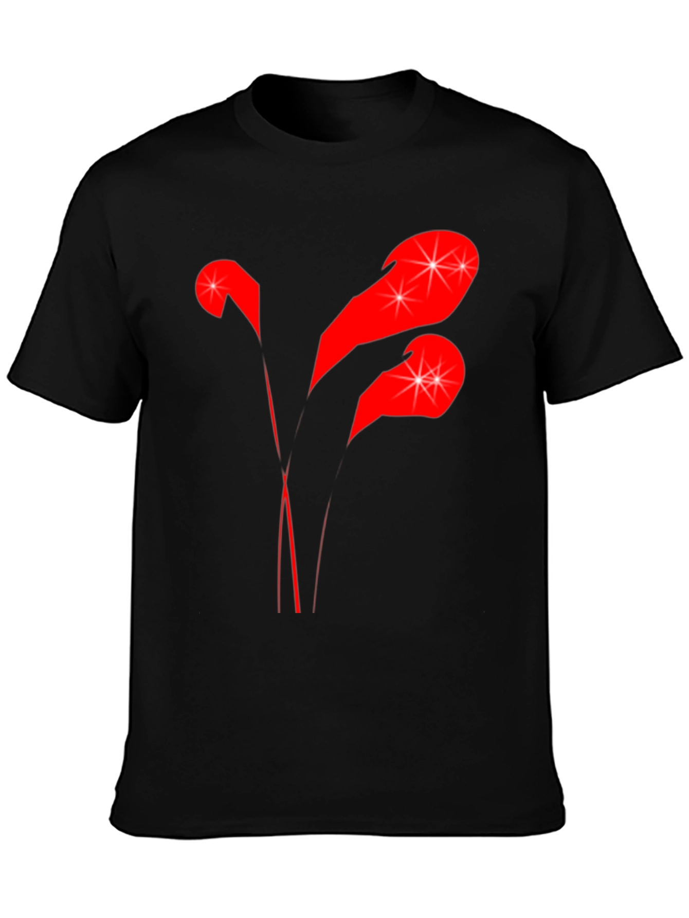 Stylish Black T-Shirt with Abstract Red Graphic