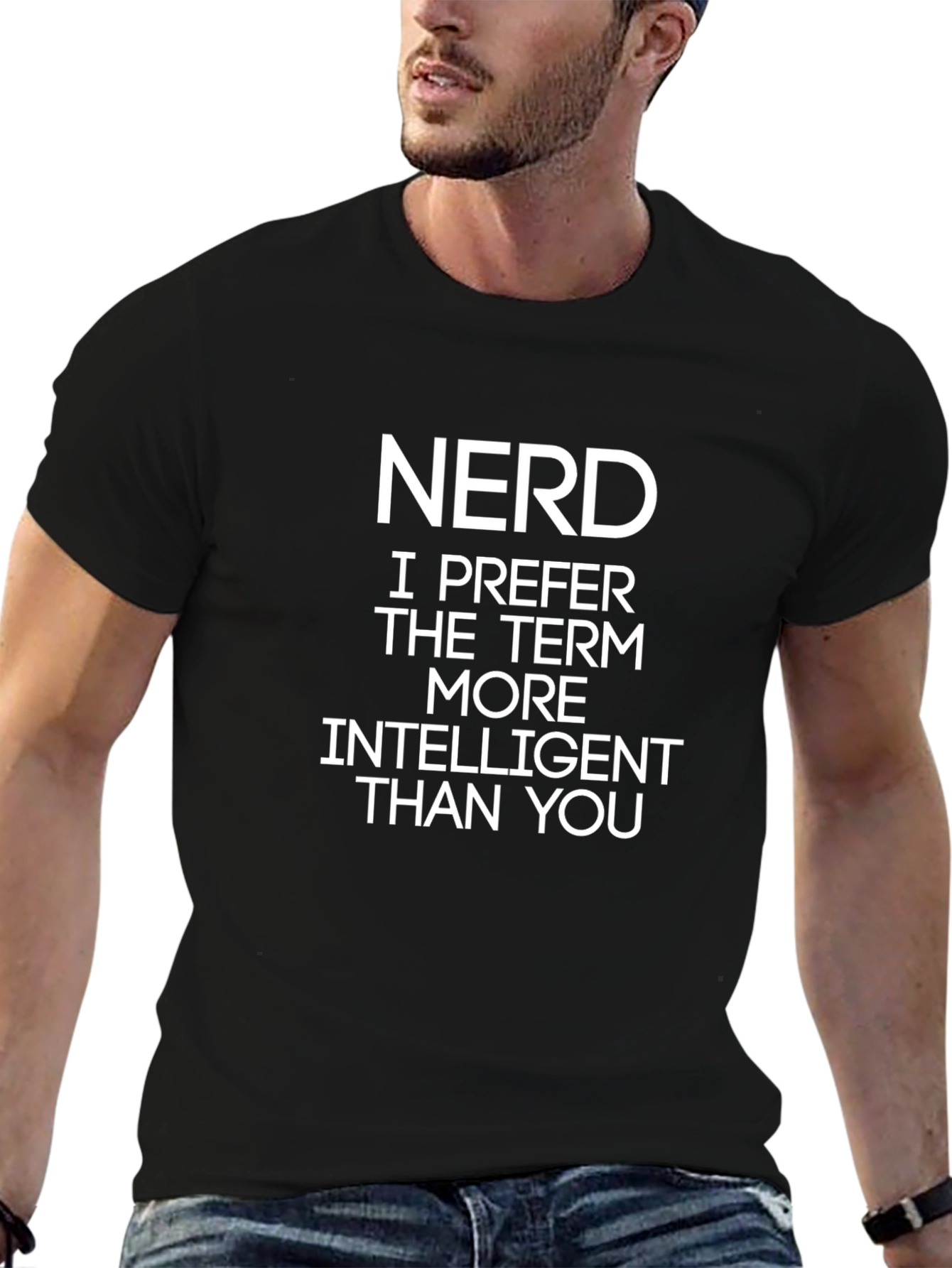 Nerd Intelligent Sarcastic Black T-Shirt