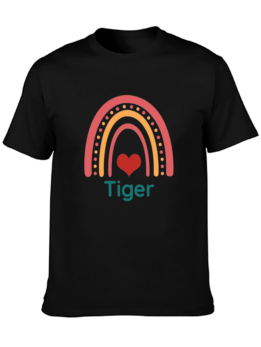 Tiger Rainbow Heart Graphic Tee - Cute & Stylish