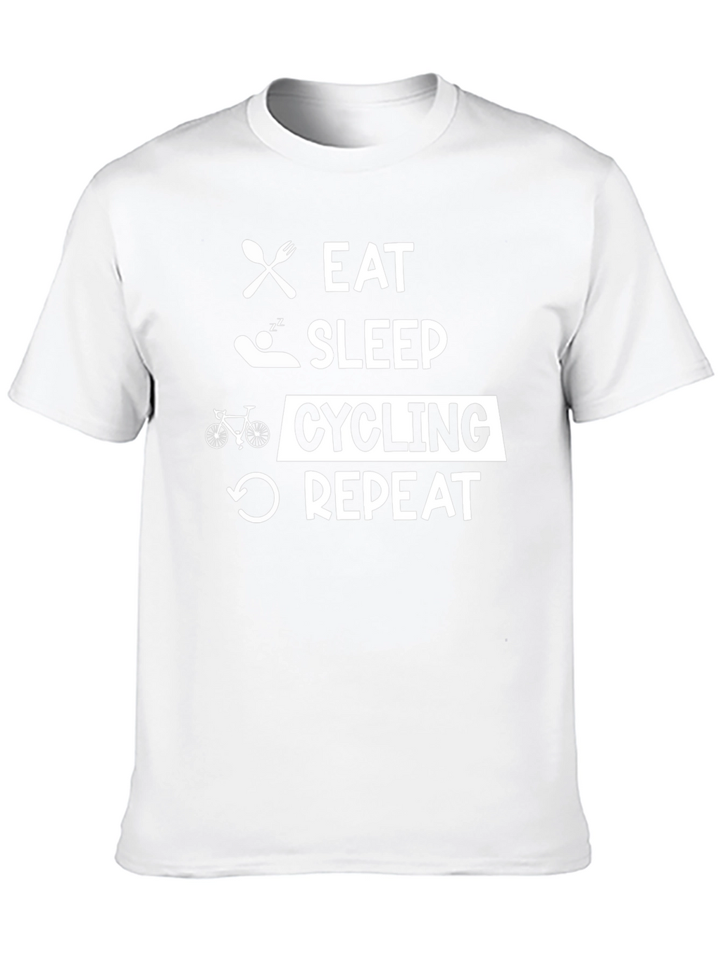 Eat Sleep Cycling Repeat Black T-Shirt
