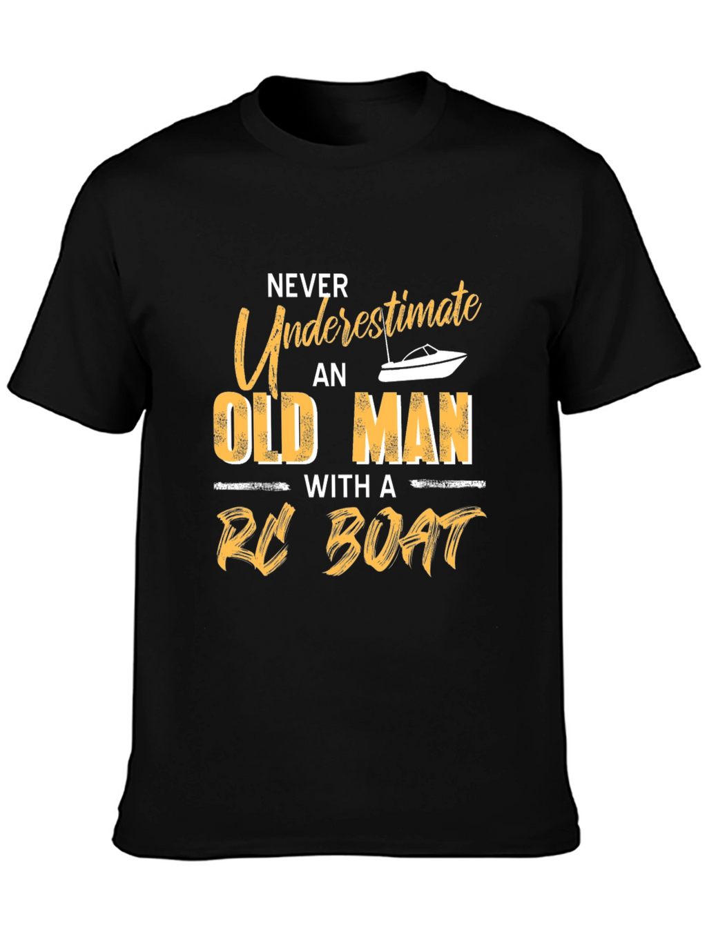 Never Underestimate Old Man with RC Boat T-Shirt