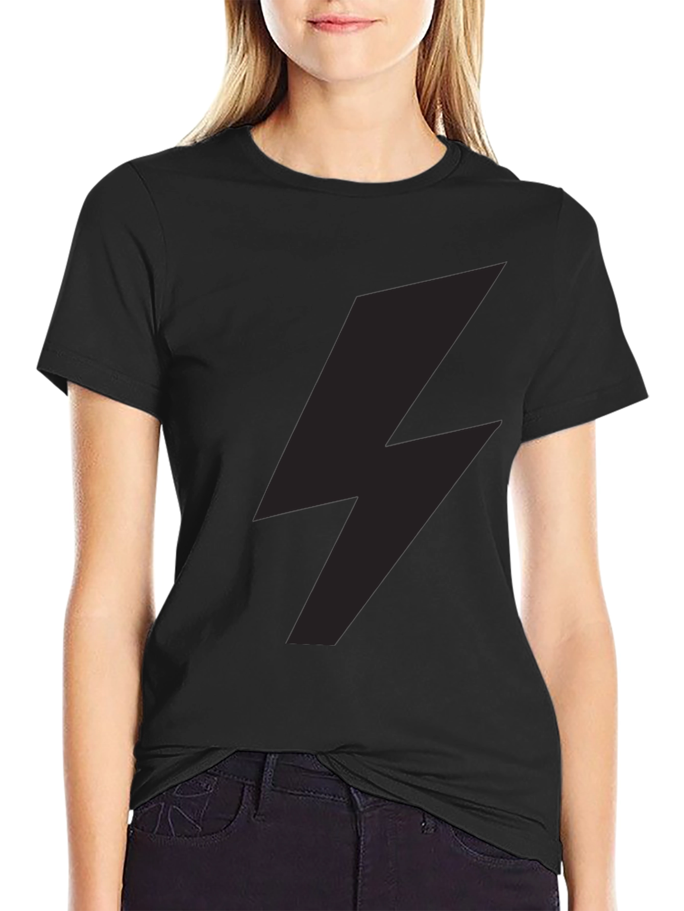 Lightning Bolt Graphic Tee - Stylish Black T-Shirt