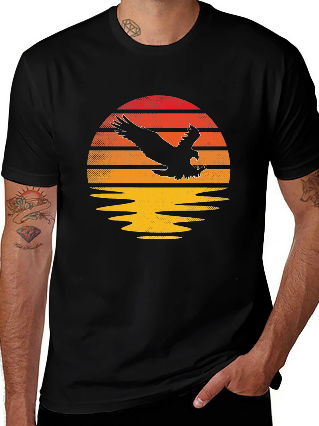 Eagle Sunset Graphic T-Shirt