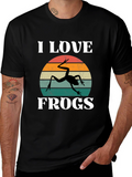 I Love Frogs Retro Graphic T-Shirt