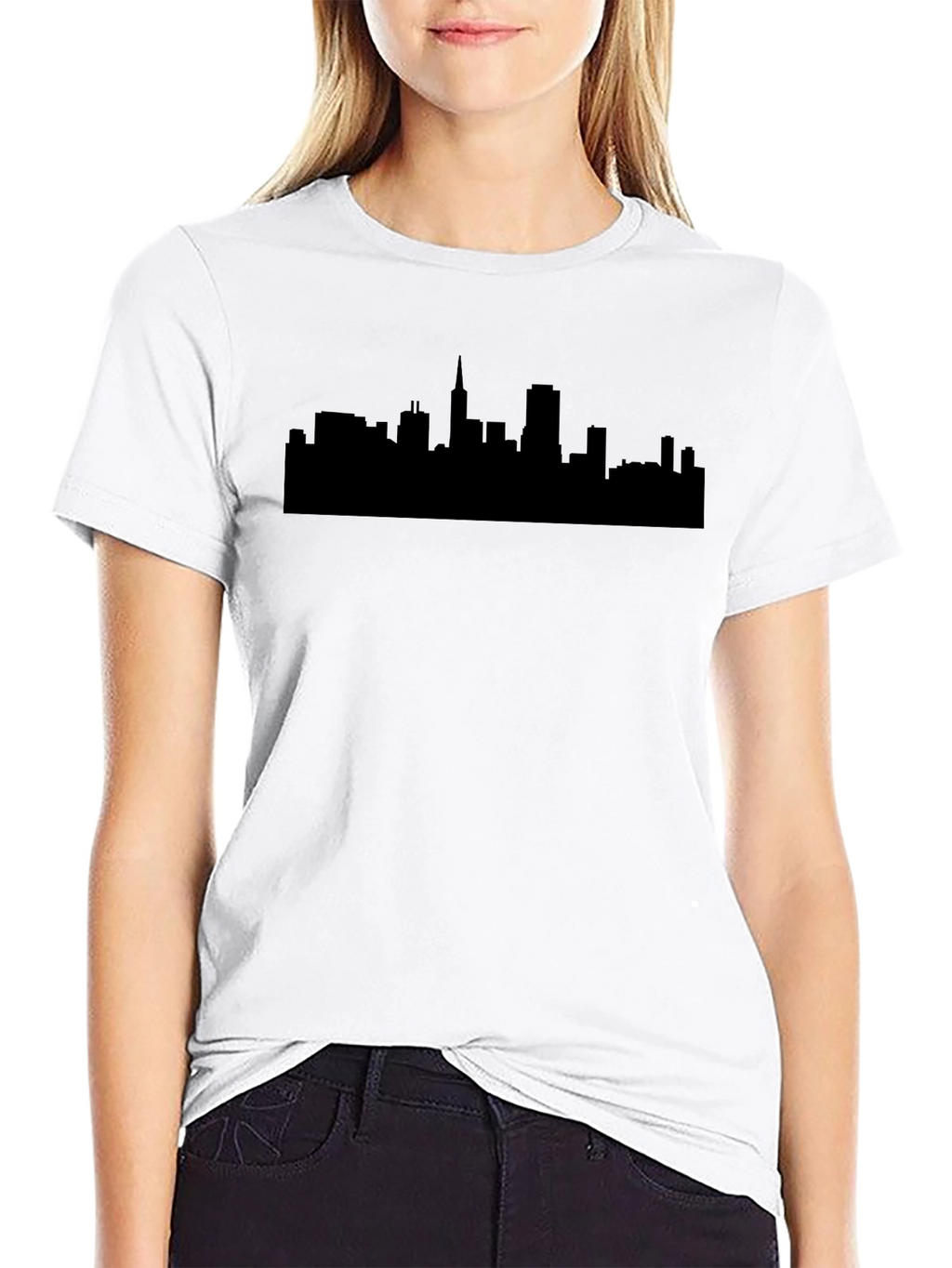 Cityscape Silhouette Black T-Shirt