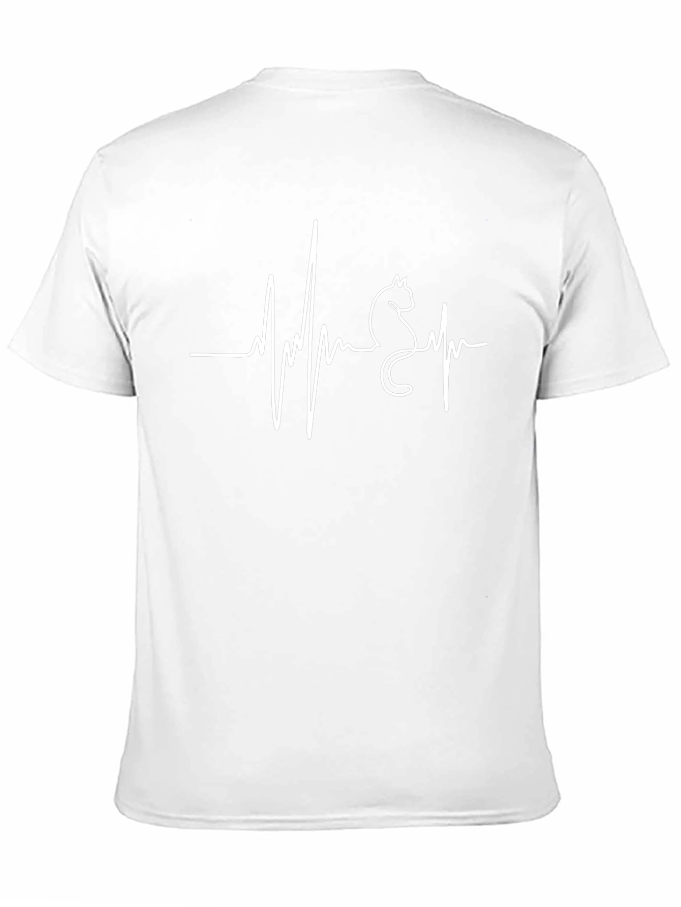 Cat Heartbeat T-Shirt - Black Graphic Tee