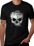 Grungy Skull Graphic Tee - Mens Black T-Shirt