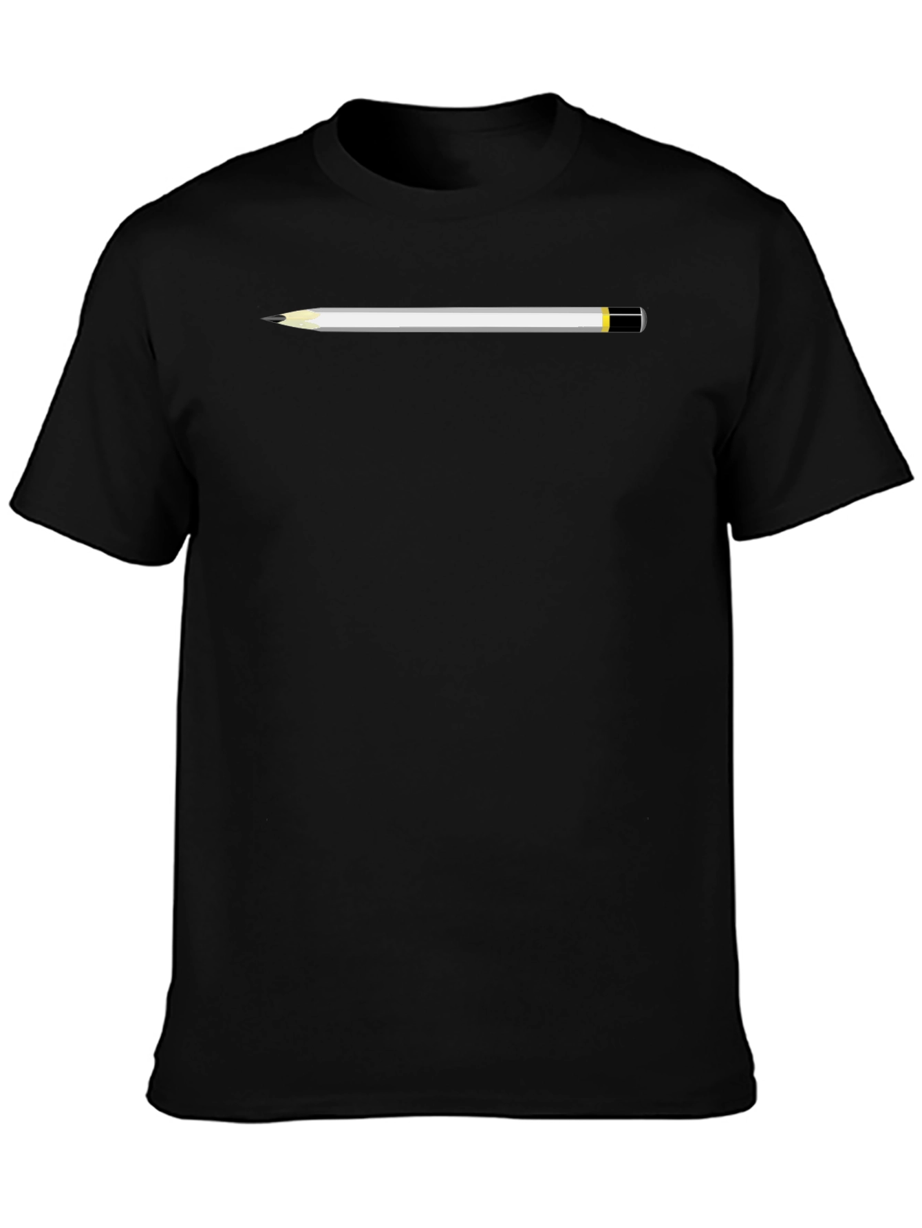 Pencil Graphic Black T-Shirt - Artistic Casual Wear