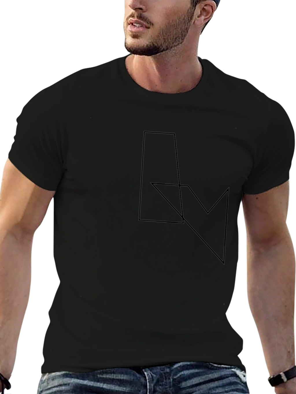 Minimalist Geometric Black T-Shirt