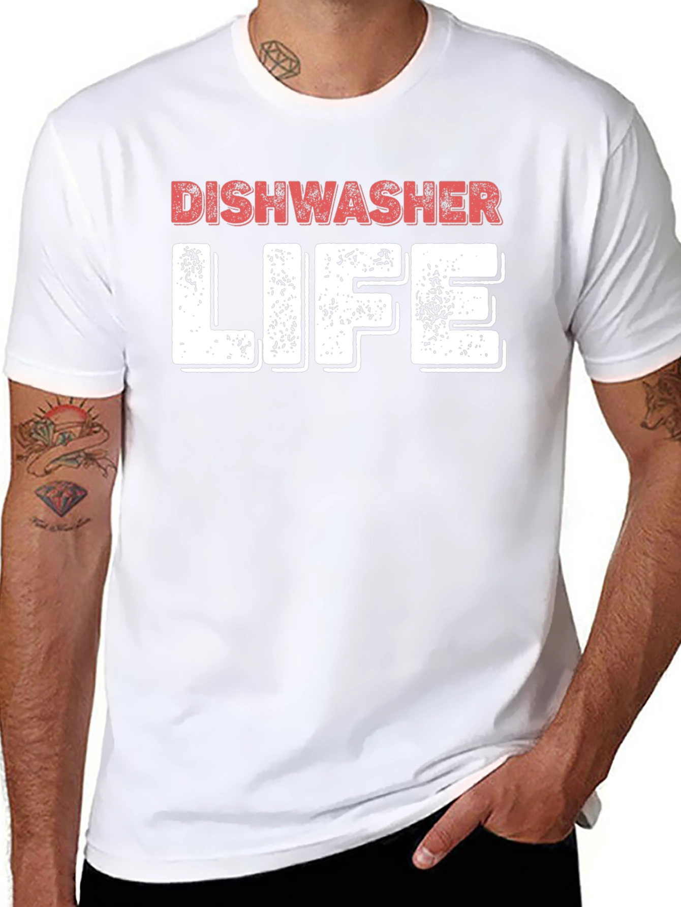 Dishwasher Life Black Crewneck T-Shirt