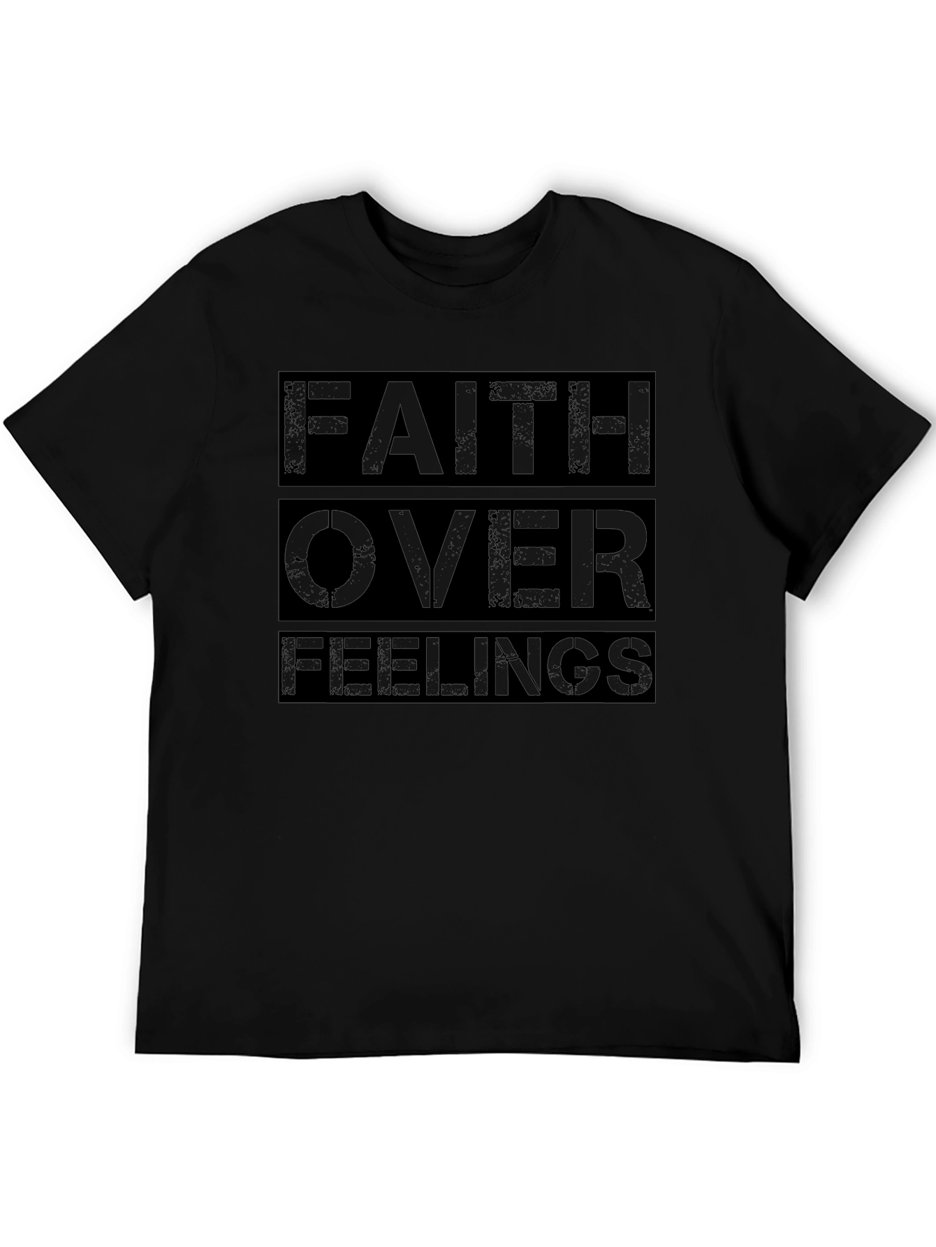 Faith Over Feelings Black Graphic Tee