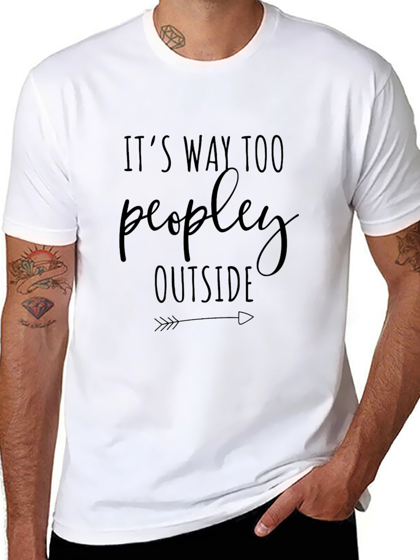 Funny Introvert Graphic Tee - Way Too Peopley Outside