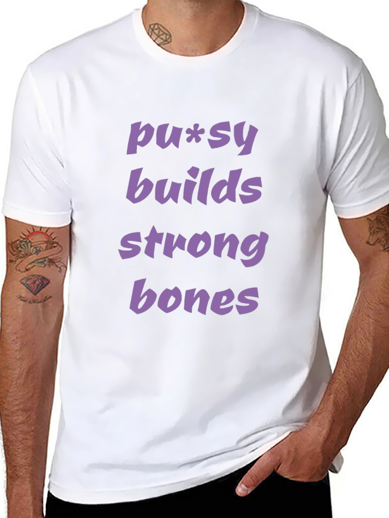 Pussy Builds Strong Bones Graphic Tee