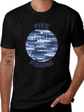 Pike Fishing T-Shirt - Camo Fish Design