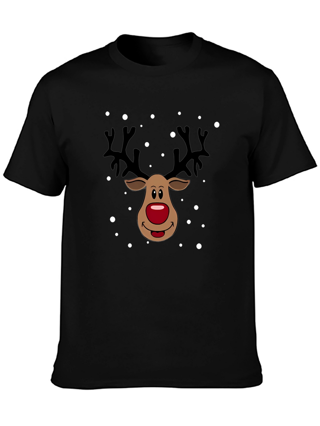 Festive Reindeer Graphic Tee - Holiday Season Style