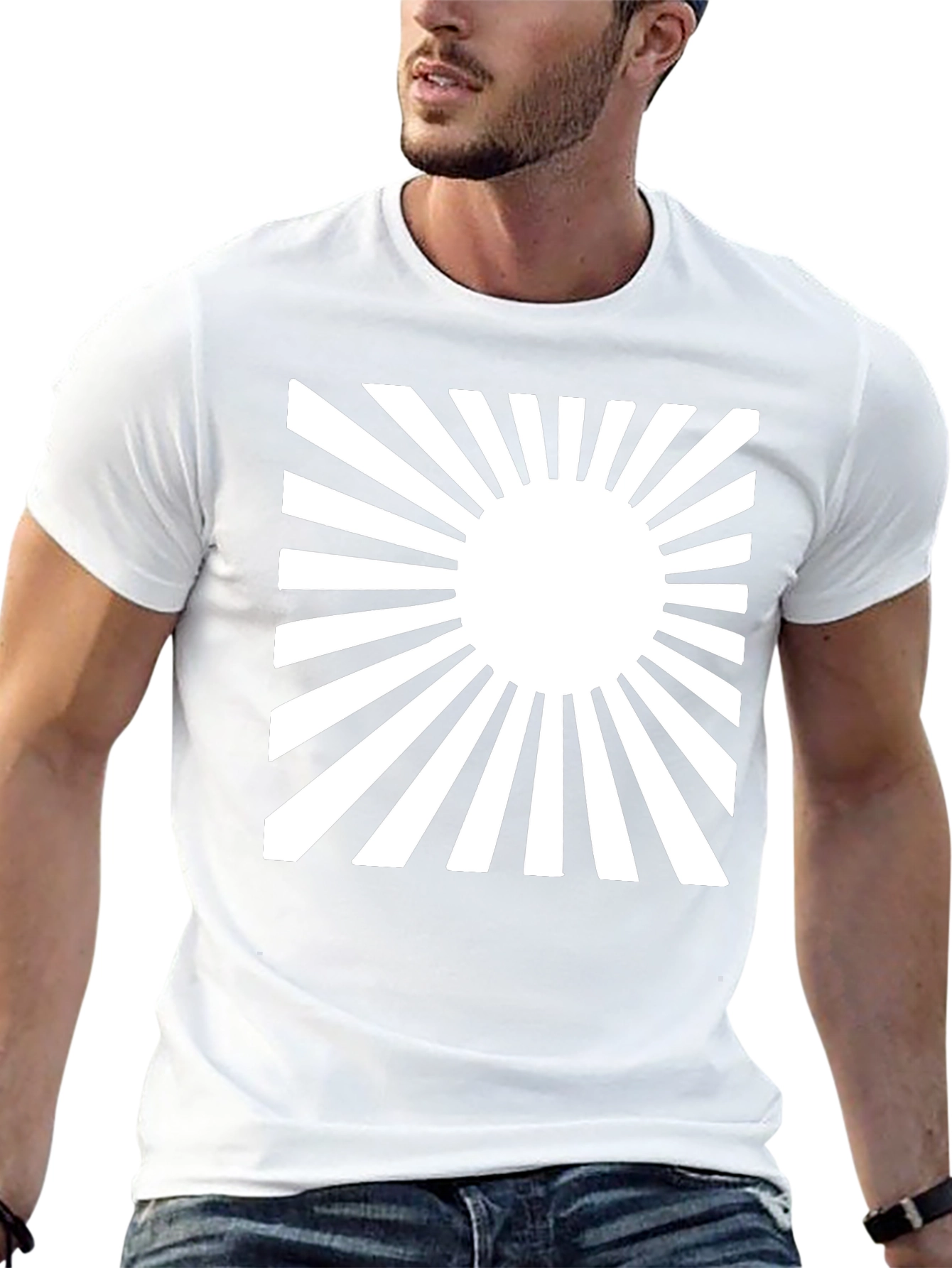 Rising Sun Graphic Tee - Black Cotton Casual Shirt