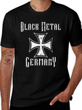 Black Metal Germany T-Shirt - Gothic Cross Design