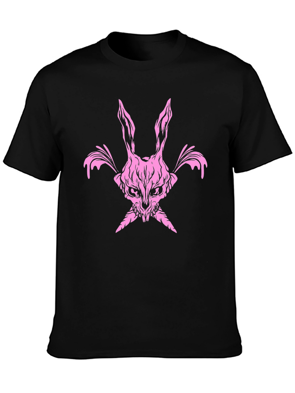 Pink Skull Bunny T-Shirt - Dark Edgy Graphic Tee