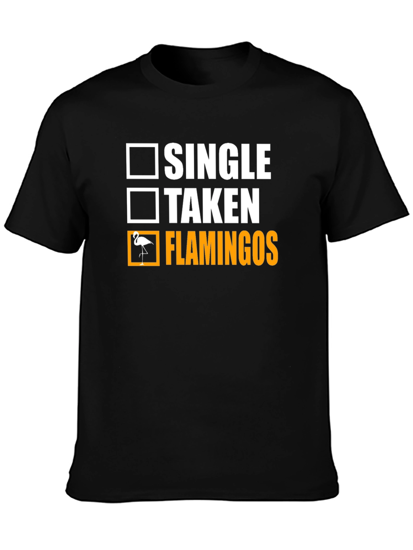 Flamingo Graphic Tee: Single Taken Flamingos