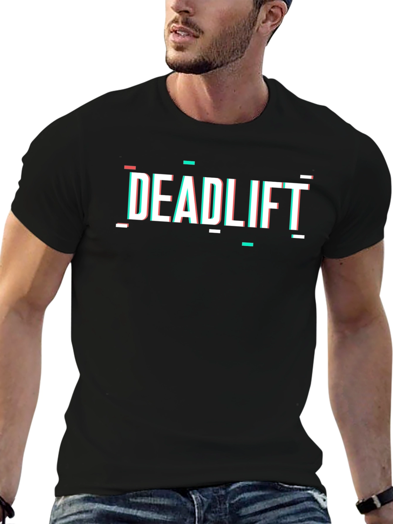 Deadlift Glitch Style Black T-Shirt