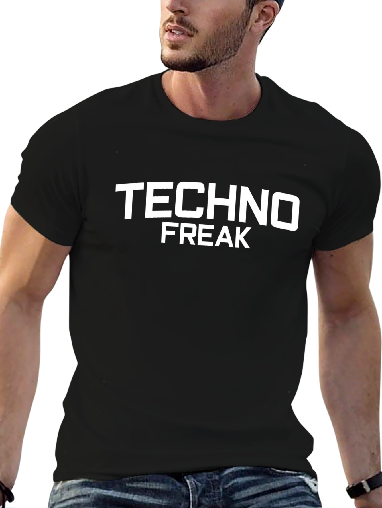 Techno Freak Black Graphic T-Shirt