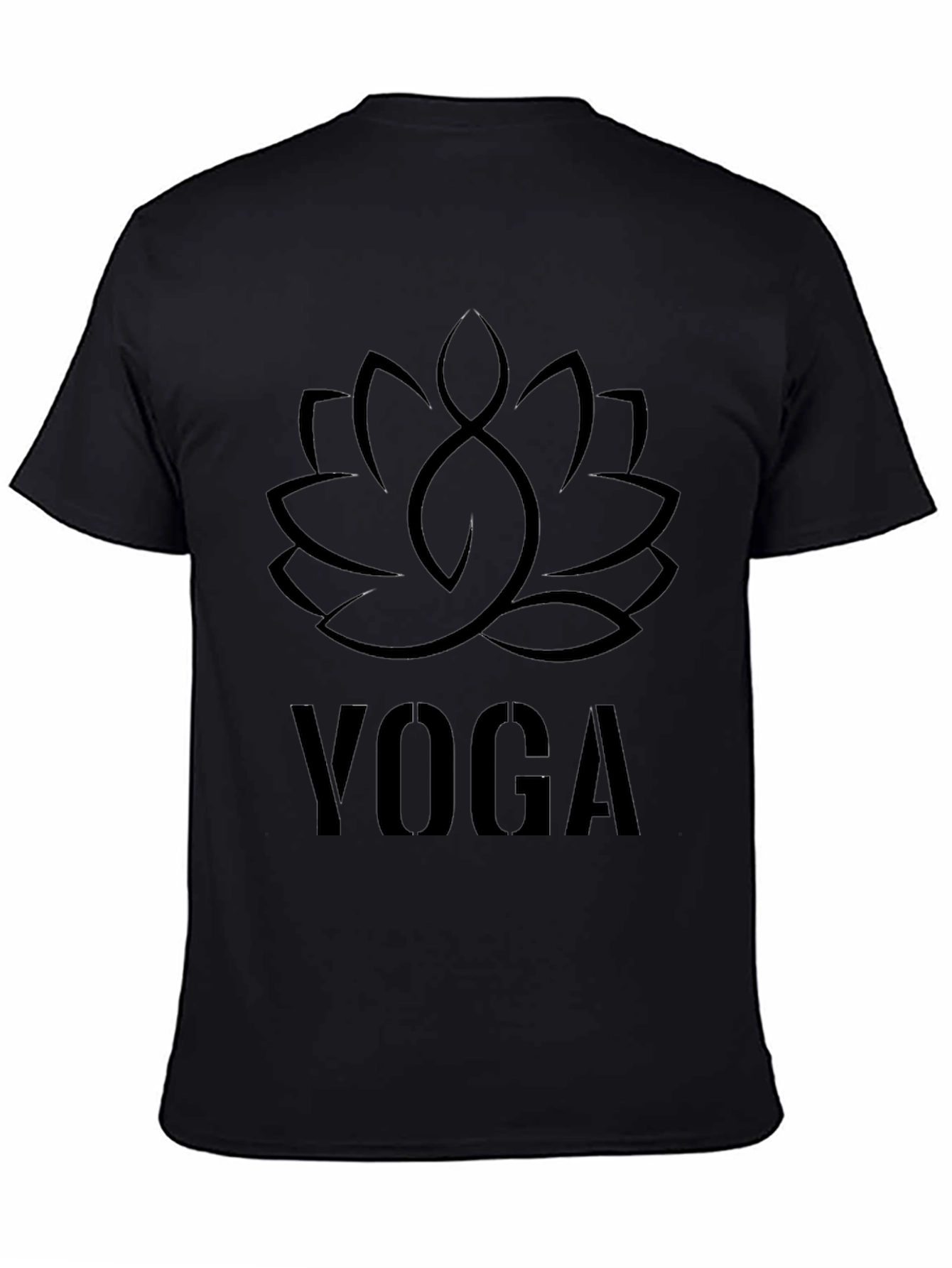 Black Yoga Lotus Flower T-Shirt