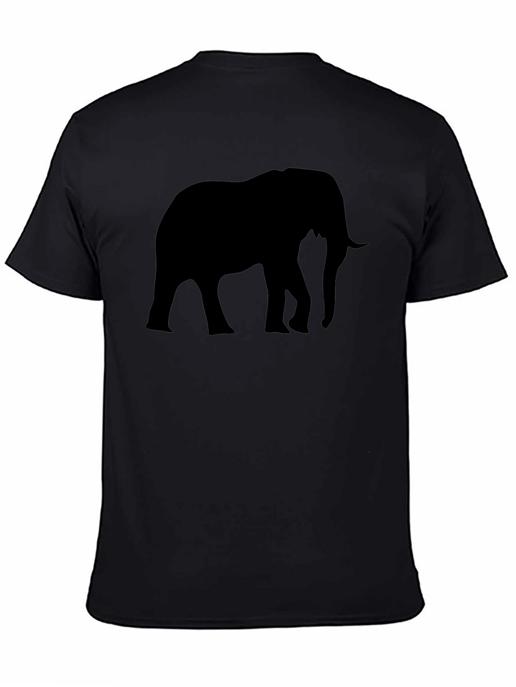 Elephant Silhouette Graphic Tee - Black Cotton Blend
