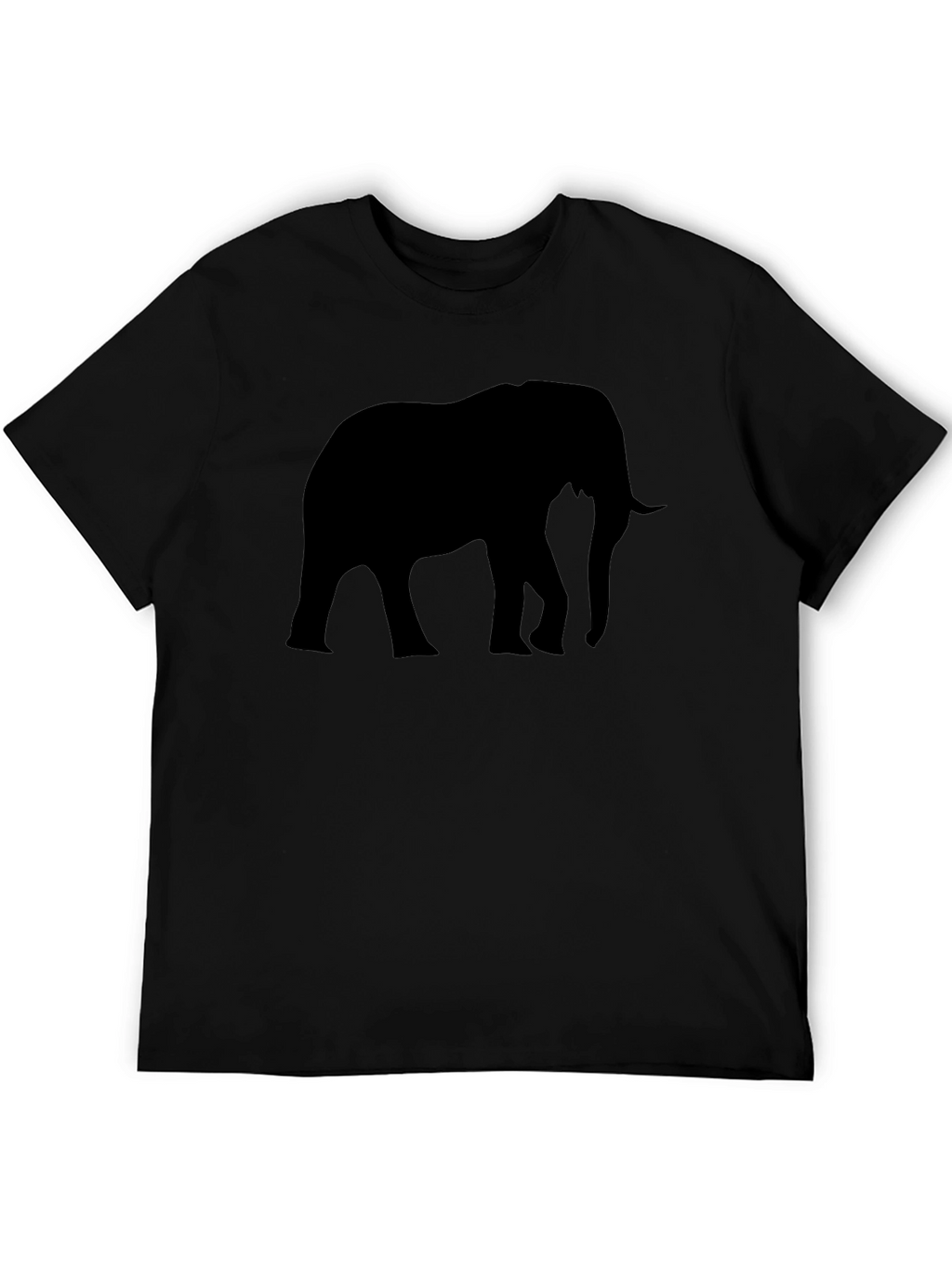 Elephant Silhouette Graphic Tee - Black Cotton Blend