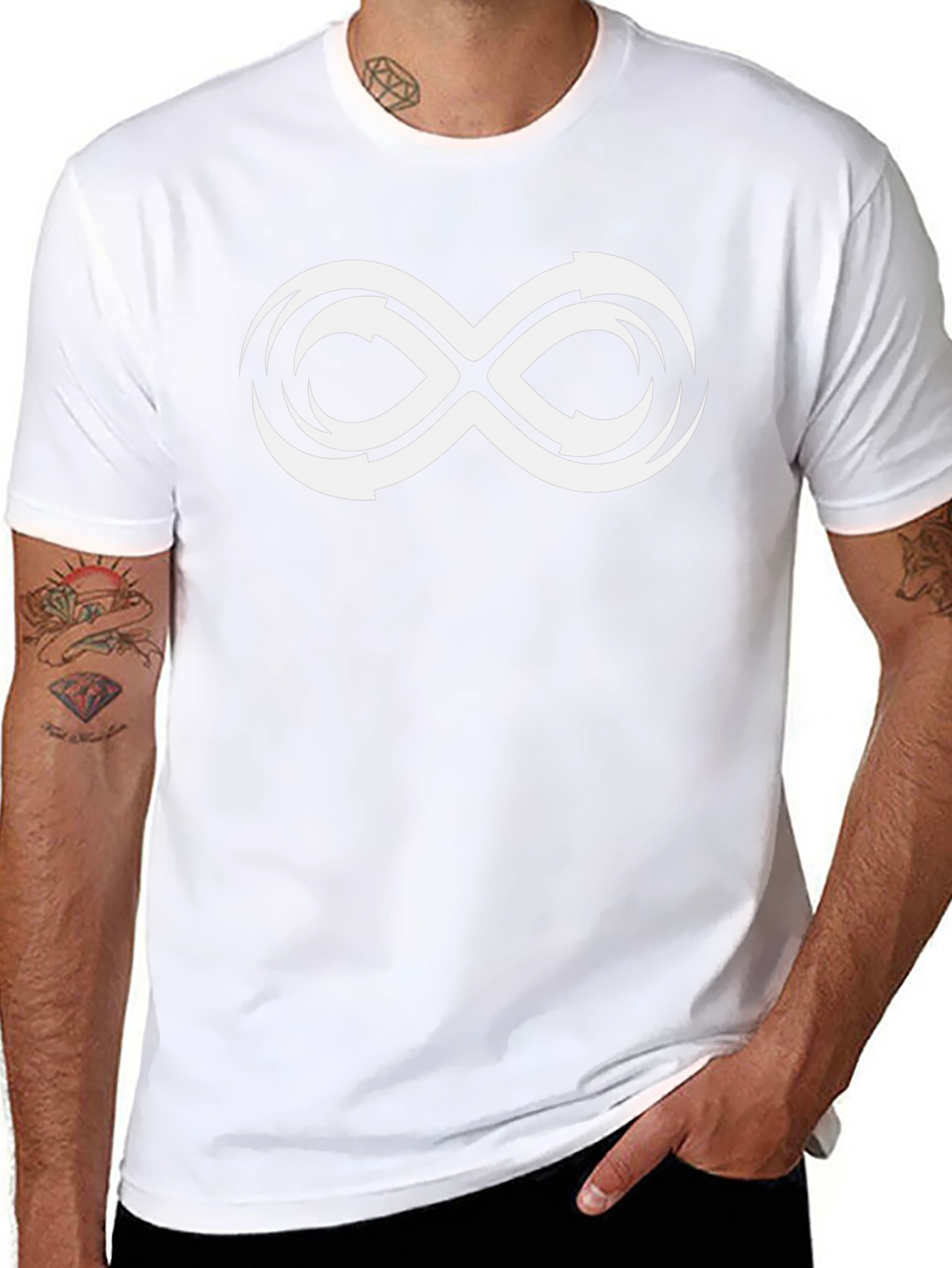 Infinity Symbol Graphic Tee - Black Cotton T-Shirt